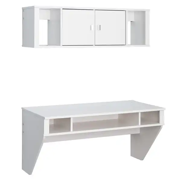 ست میز تحریر و کتابخانه مدل دیواری L64