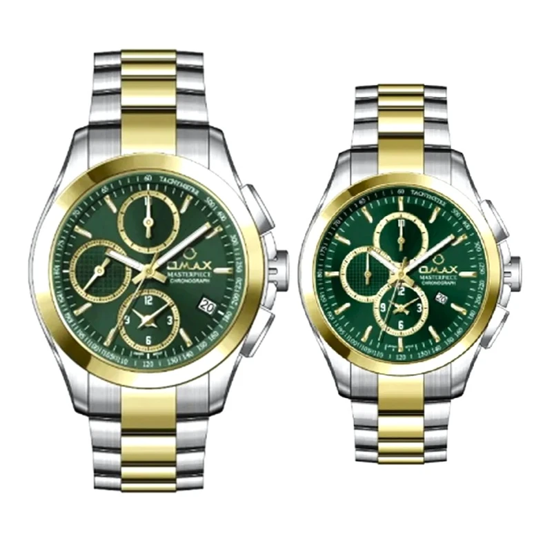 ست ساعت مچی عقربه ای زنانه و مردانه اوماکس مدل ml36t9t1-mg36t9t1