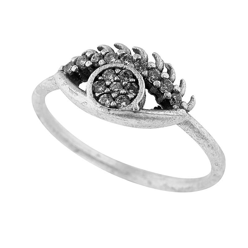 انگشتر نقره زنانه طرح چشم مدل 15370