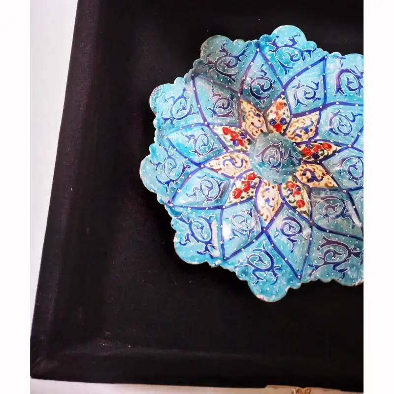 بشقاب میناکاری مدل گل کد 1212