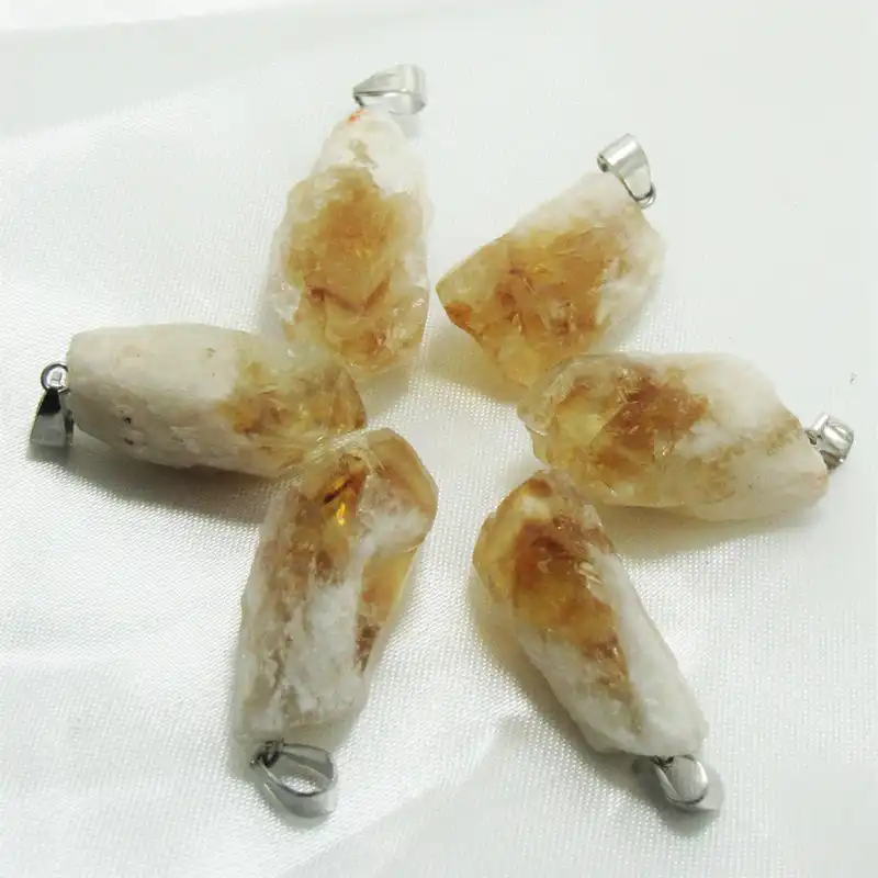 آویز گردنبند مدل بلور سنگ سیترین