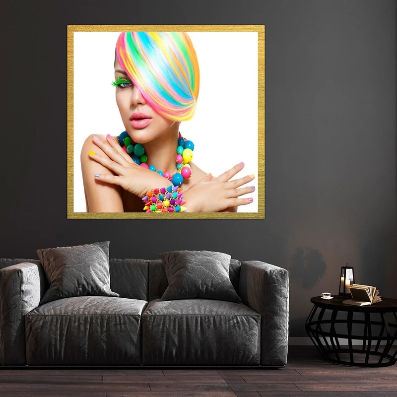 تابلو بکلیت طرح مدلینگ رنگ مو و سالن زیبایی مدل قاب شاسی T-S10325