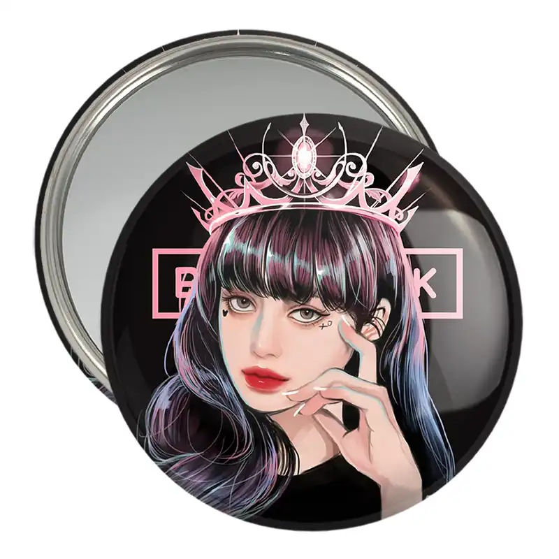 آینه جیبی خندالو مدل لیسا گروه بلک پینک Black Pink کد 3121