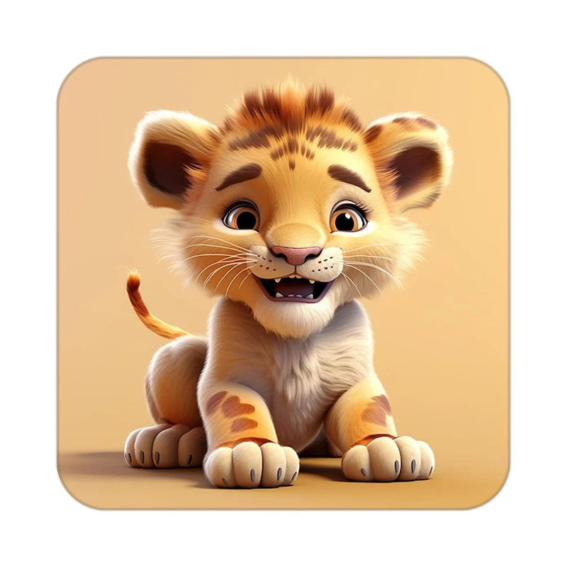 زیر لیوانی کاکتی طرح شیر مدل mp22773