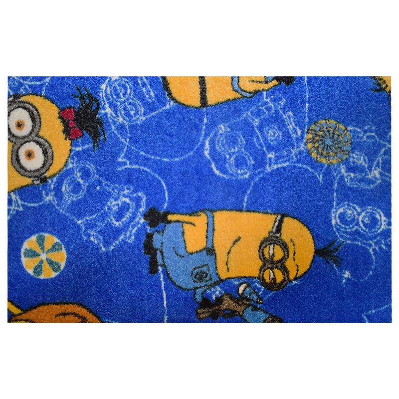 موکت ظریف مصور طرح مینیون آبی کد 6361