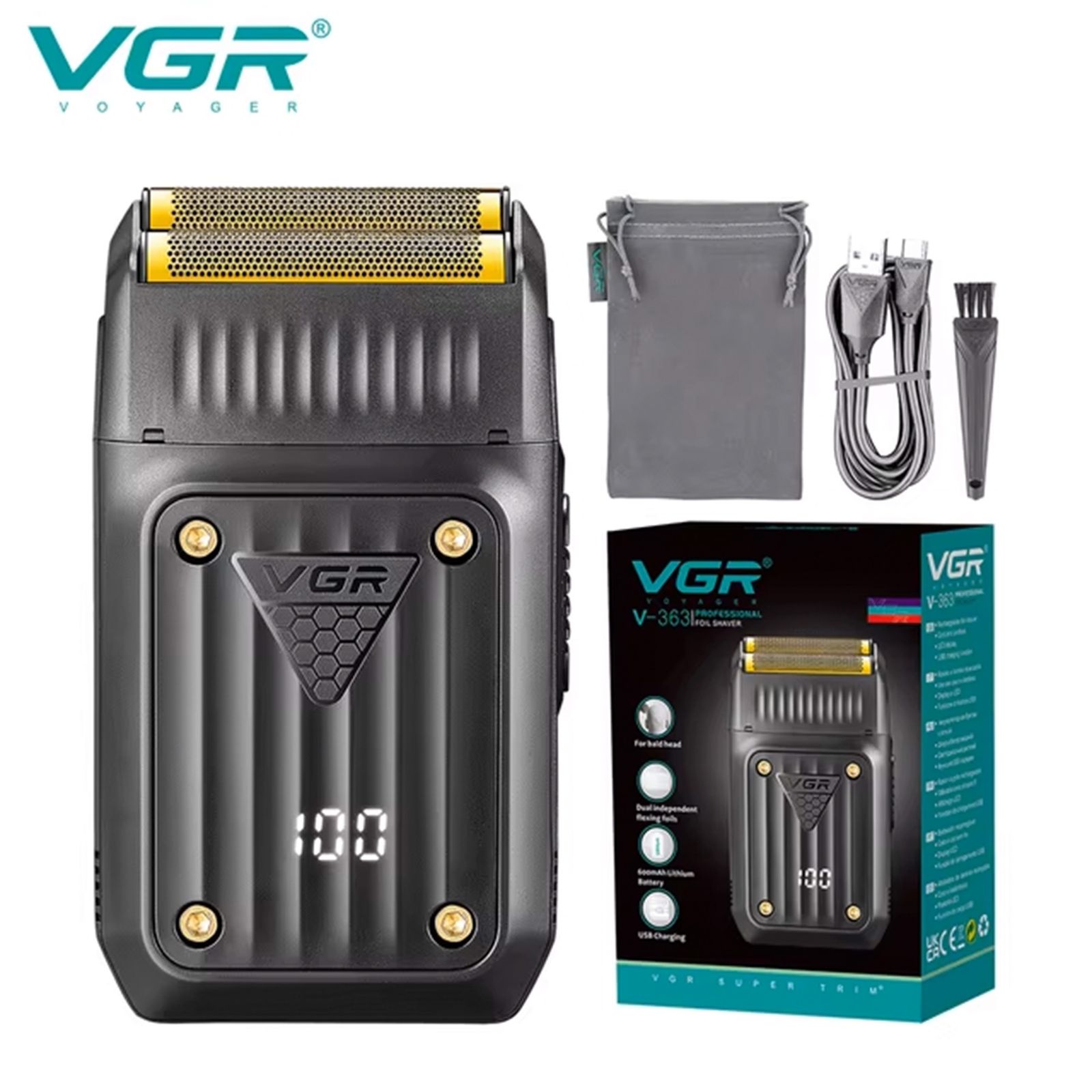 ست ماشین اصلاح موی صورت و بدن وی جی ار مدل v-363 -  - 7