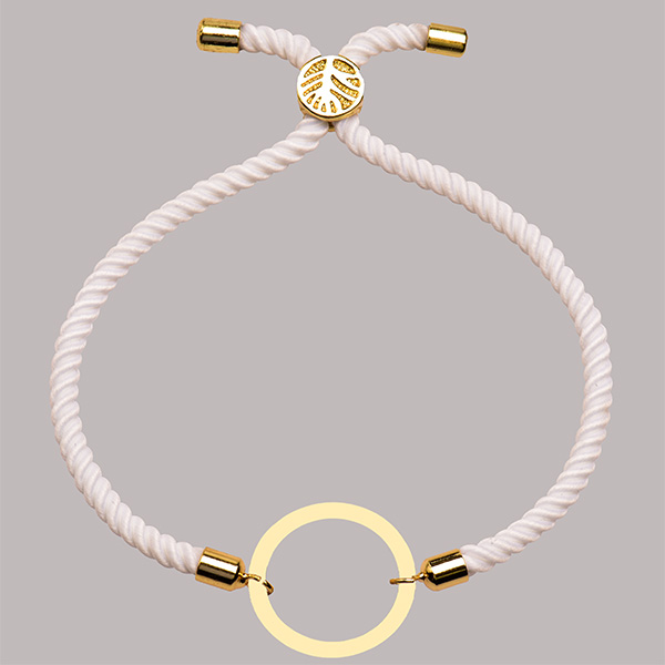 دستبند طلا 18 عیار دخترانه کرابو طرح دایره مدل Krd1599