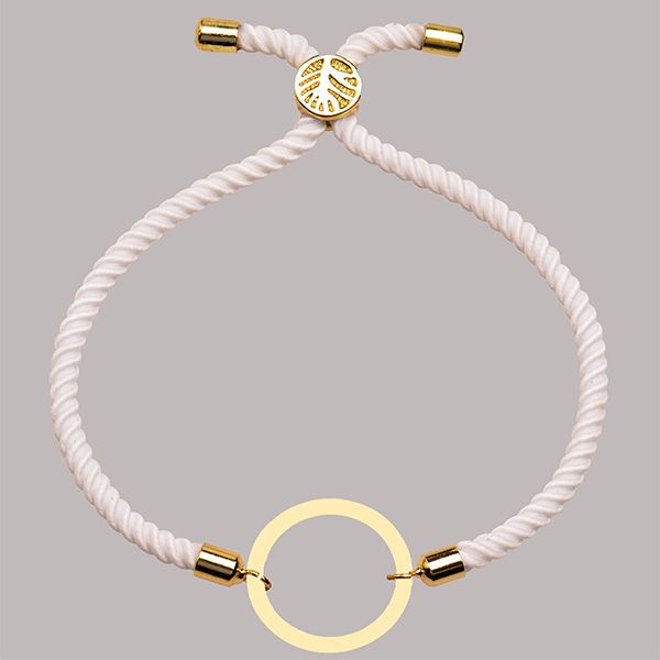 دستبند طلا 18 عیار دخترانه کرابو طرح دایره مدل Krd1599