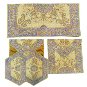 رومیزی ترمه طرح افشاری مجموعه 5 عددی 