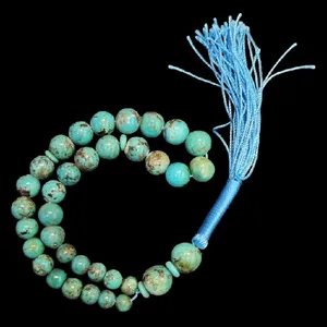 تسبیح نقره جات بافندگان مدل سنگ فیروزه نیشابور کد 4008