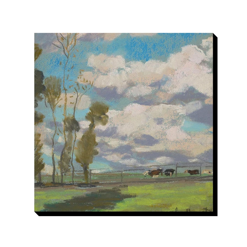 تابلو ترمه طراحان ایده طرح سه گاو در حال چرا از مونه کد art0186