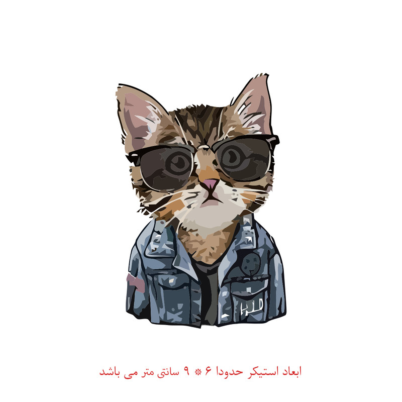 برچسب لپ تاپ طرح گربه باکلاس کد 2014