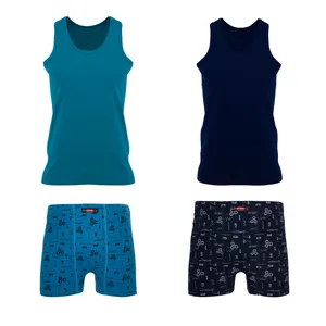 ست شورت و زیرپوش رکابی مردانه کیان تن پوش مدل 112557 مجموعه 2 عددی