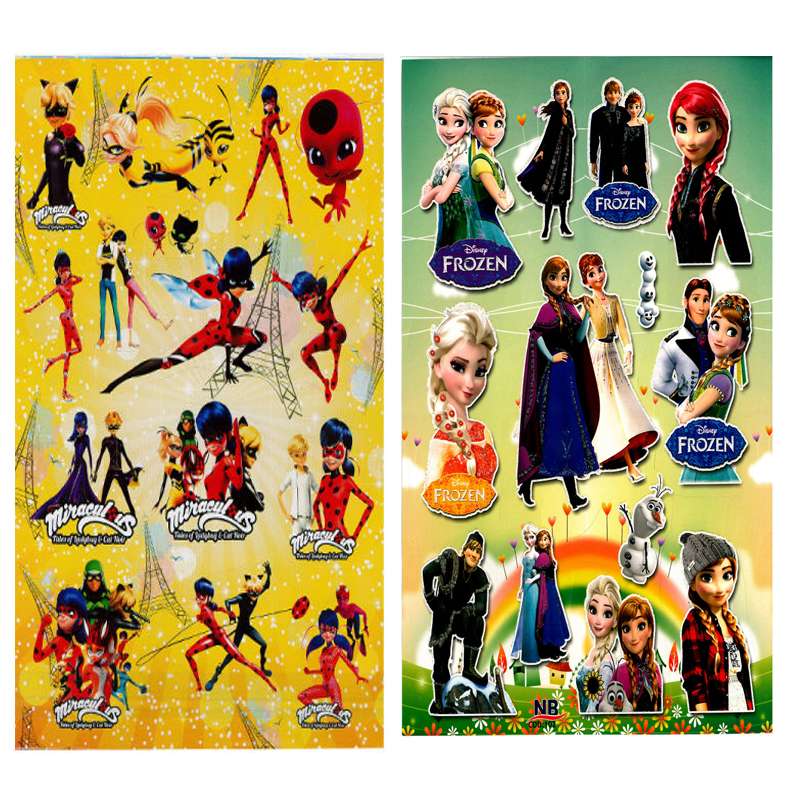 استیکر کودک طرح فروزن و دختر کفشدوزکی کد CT111 مجموعه 2 عددی 