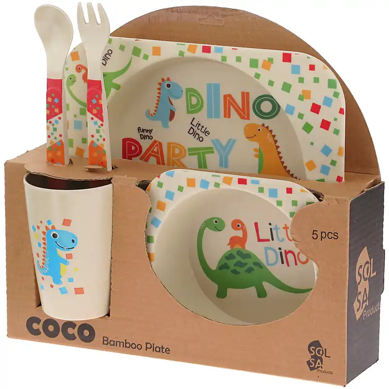 ظرف غذا 5 تکه کودک کوکو مدل Little Dino