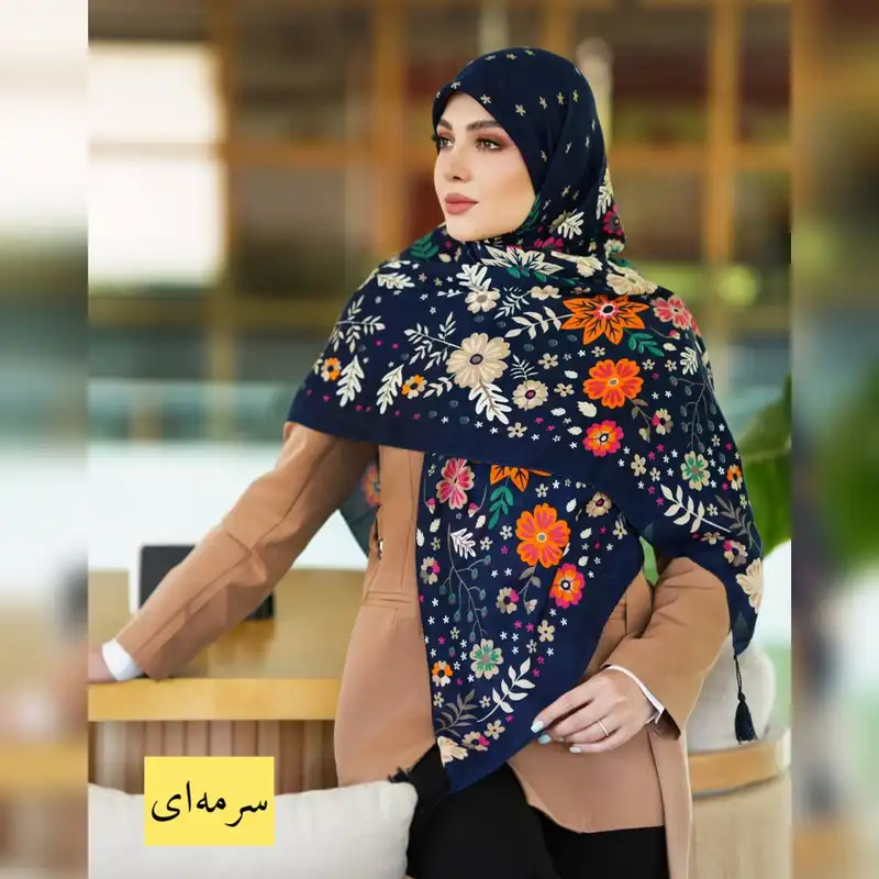 روسری زنانه مدل نخ پنبه منگوله دار کد 03