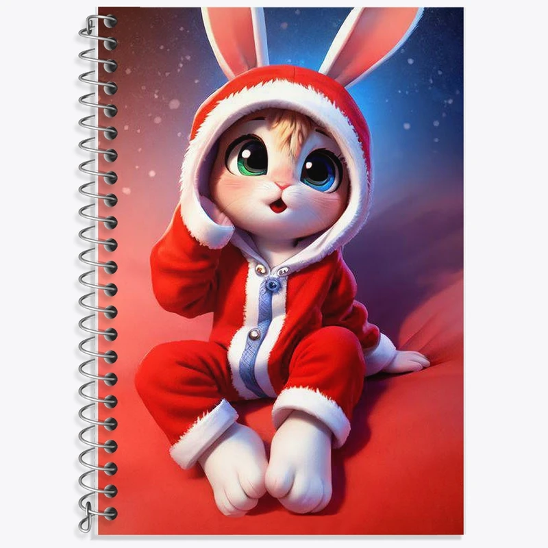 دفتر زبان 50 برگ خندالو مدل سه خط طرح خرگوش کیوت کد F2755