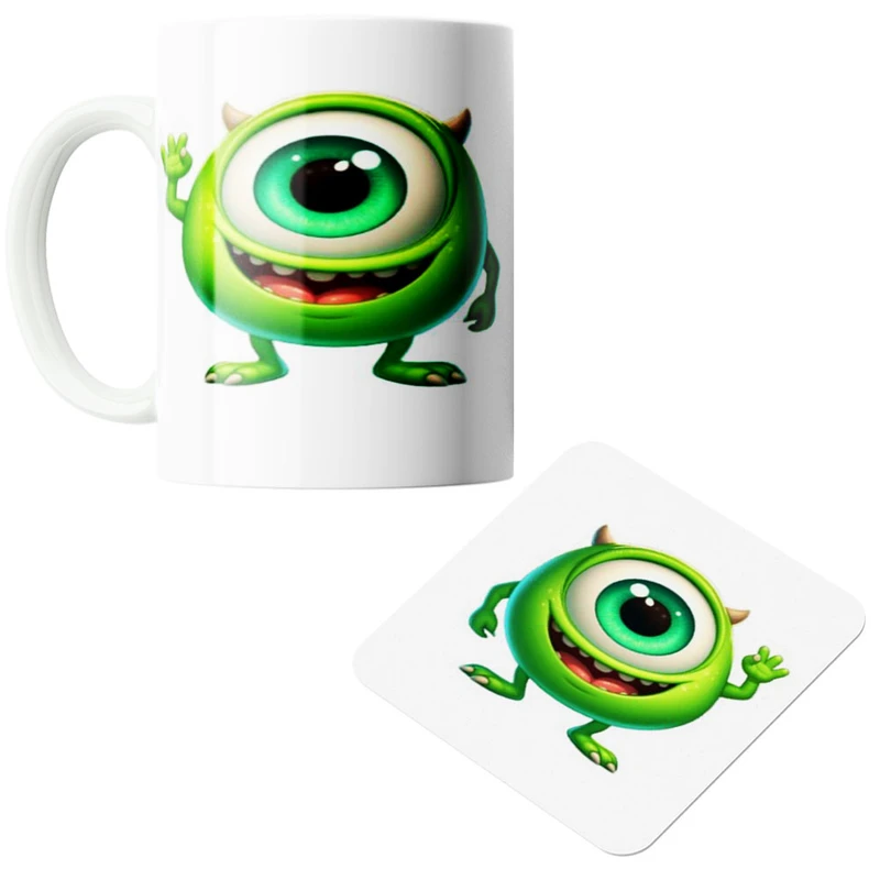 ماگ پاد آفرین مدل کارخانه هیولا کد 637 به همراه زیر لیوانی 