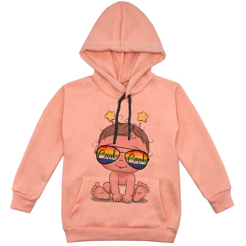 هودی پسرانه مدل بچه F62 رنگ گلبهی