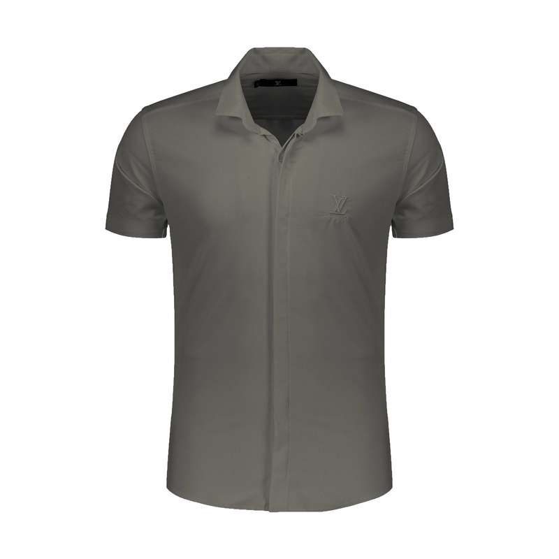 پیراهن آستین کوتاه مردانه مدل LV 503 رنگ طوسی