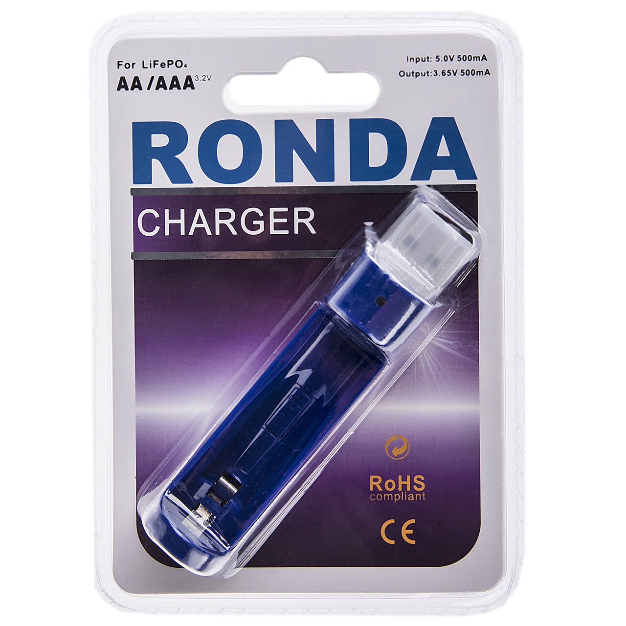 شارژر باتری روندا مناسب برای باتری های قلمی و نیم قلمی روندا نوع LiFePO4 3.2v