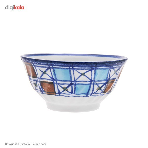 کاسه چینی کارگاه میبد مروارید مدل آبگوشت خوری طرح شطرنجی مجموعه  6 عددی