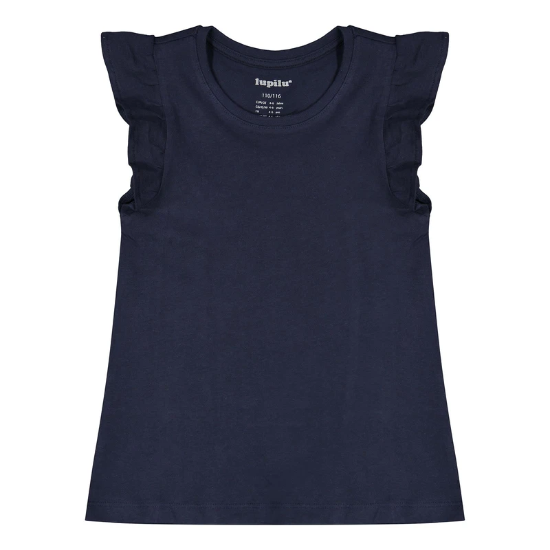 تی‌شرت آستین تا روی شانه دخترانه لوپیلو مدل چین دار