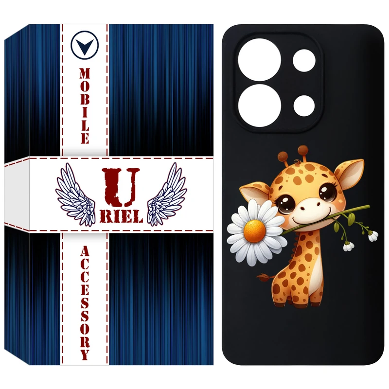 کاور یوریل قاب مدل KSH کد 38 طرح زرافه مناسب برای گوشی موبایل شیائومی Redmi Note 13 4G