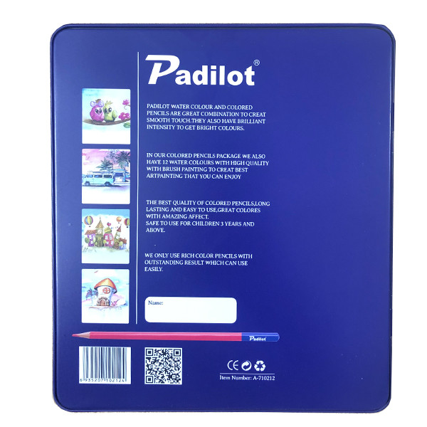 مداد رنگی 12 رنگ و آبرنگ پادیلوت مدل خانه