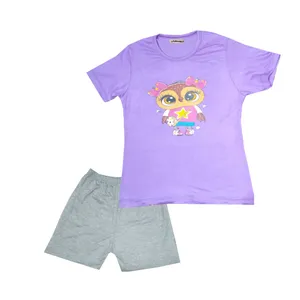 ست تی شرت و شلوارک دخترانه تروسکان مدل qwe