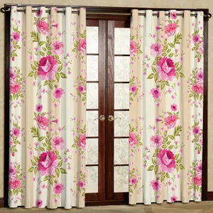 پرده مدل گل رز مخمل پانچی کد 1141L سایز 140x280 سانتی متر