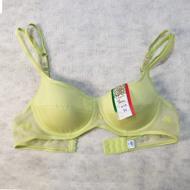 سوتین زنانه ونا مدل کاپ کتان کد 410 رنگ سبز فسفری