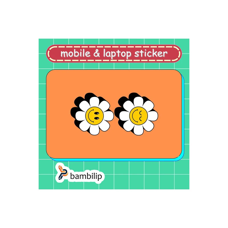 استیکر بامبیلیپ مدل کارت عابر طرح گلهای خوشحال  کد 2348573