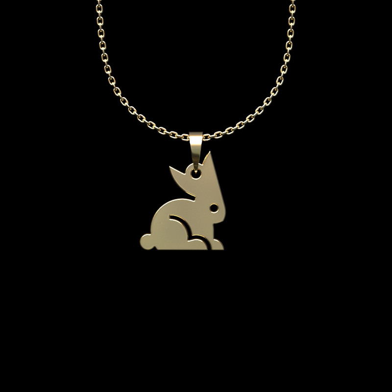گردنبند طلا 18 عیار زنانه مدوپد مدل خرگوش کد N2-1-1008