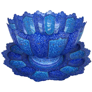 ست کاسه و بشقاب میناکاری مدل اسلیمی کد022