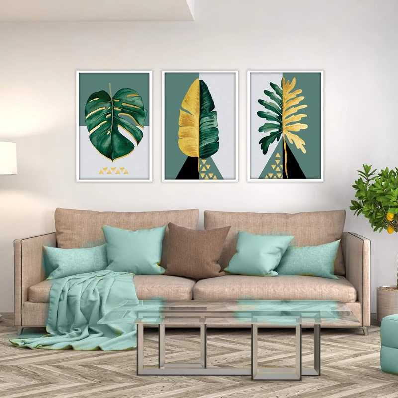 تابلو بکلیت طرح نقاشی طبیعت مدل شاین اکلیلی W-1892 مجموعه 3 عددی