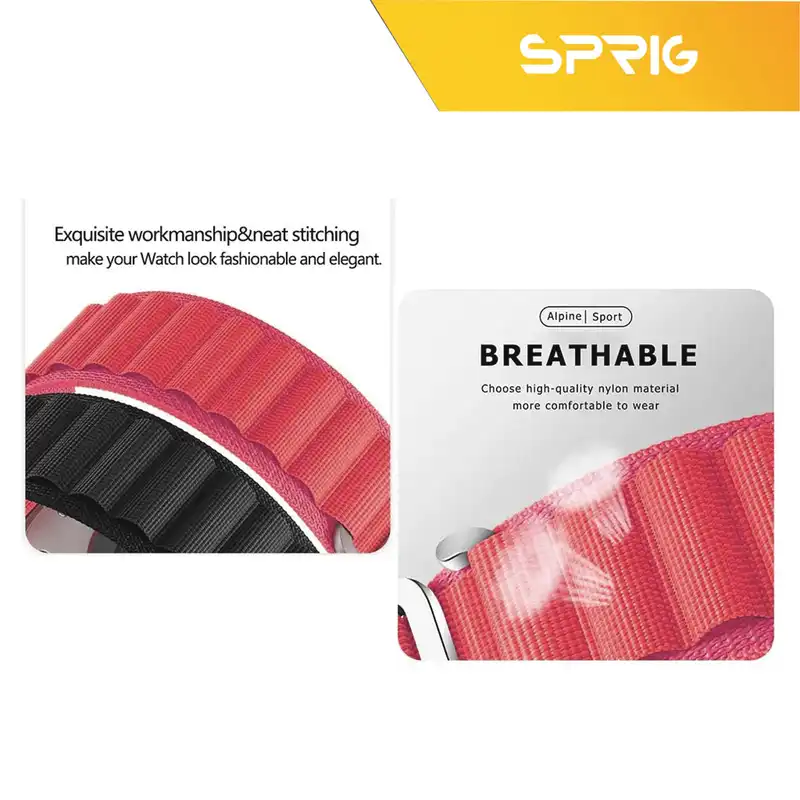 بند اسپریگ مدل Red Loop Alpine مناسب برای ساعت هوشمند سامسونگ Galaxy Watch 4 40mm / watch 4 42mm / watch 4 44mm / watch 4 46mm / Galaxy Watch 5 40mm / Watch 5 44mm / Watch 5 pro 45mm