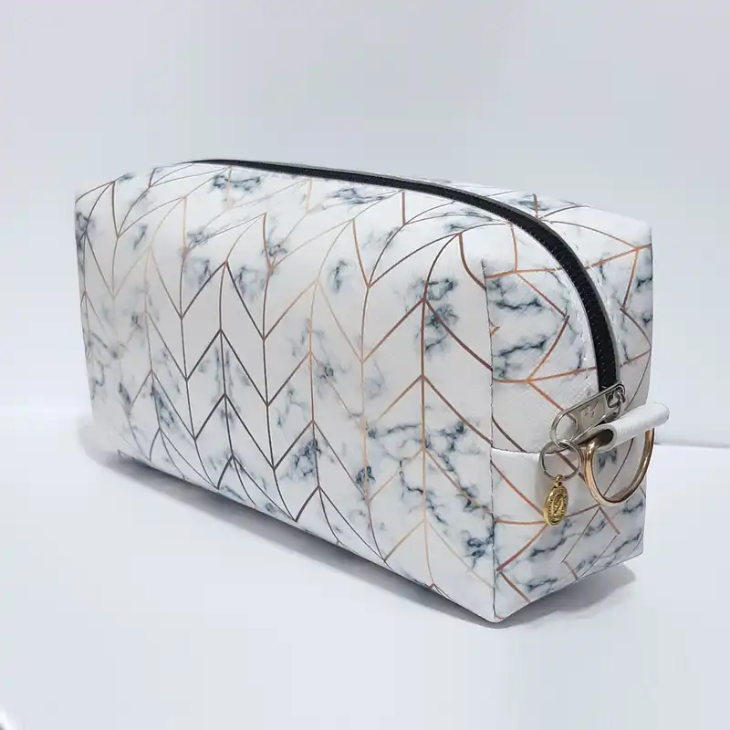 کیف لوازم آرایش زنانه مدل مکعبی مرمری PK-021