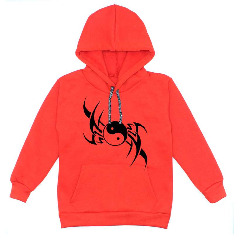 هودی پسرانه مدل یین یانگ W04 رنگ قرمز