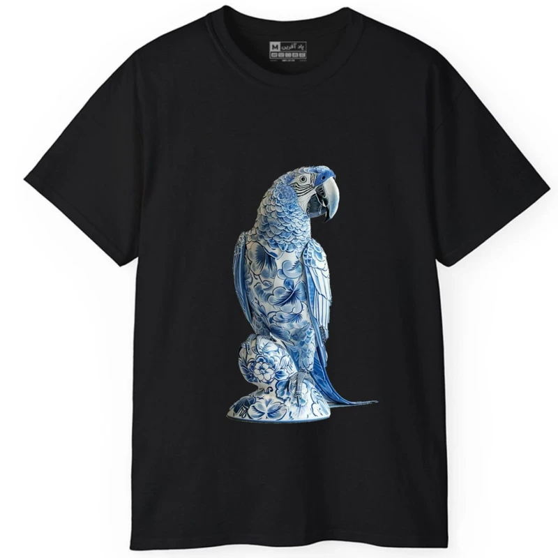 تی‌شرت آستین کوتاه مردانه پاد آفرین مدل پرنده طوطی کد 1585
