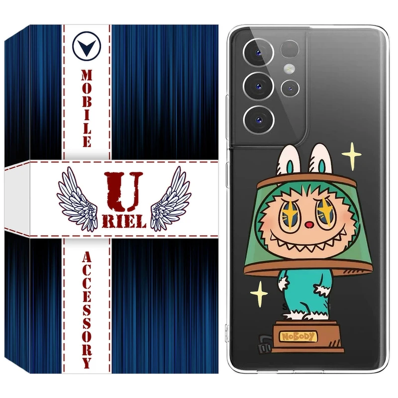 کاور یوریل قاب مدل Clear کد 126 طرح لبوبو Labubu مناسب برای گوشی موبایل سامسونگ Galaxy S21 Ultra