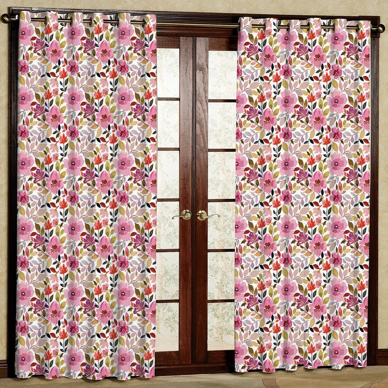 پرده مدل گل دار مخمل پانچی کد 405 سایز 140x280 سانتی متر