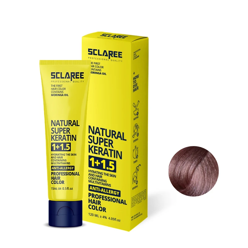 رنگ مو اسکلاره شماره 8.120 حجم 120 میلی لیتر رنگ بلوند دودی بنفش روشن