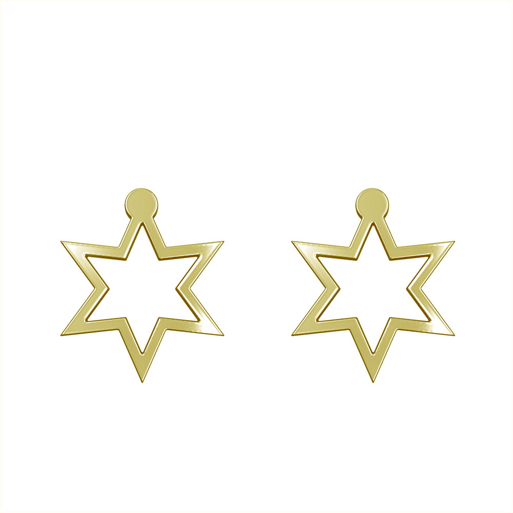 گوشواره طلا 18 عیار زنانه مدوپد مدل ستاره کد GA1-15570