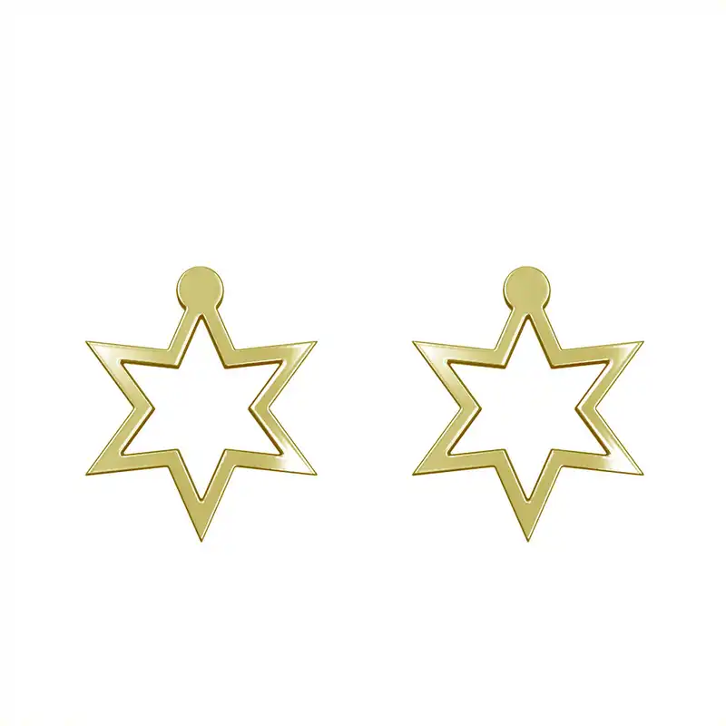 گوشواره طلا 18 عیار زنانه مدوپد مدل ستاره کد GA1-15570