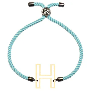 دستبند طلا 18 عیار دخترانه کرابو طرح حرف H مدل Krd1680