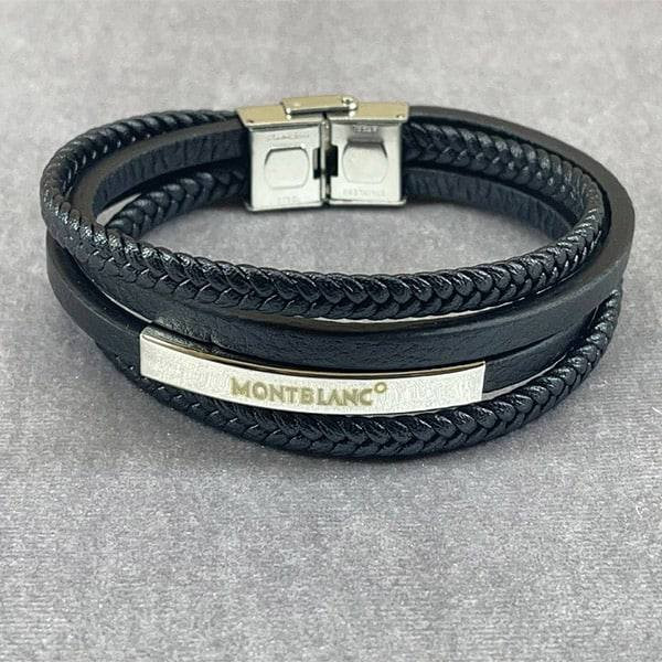 دستبند مردانه مون بلان مدل چرم اسپرت کد 46532 دستبند مردانه مون بلان مدل چرم اسپرت کد 46532