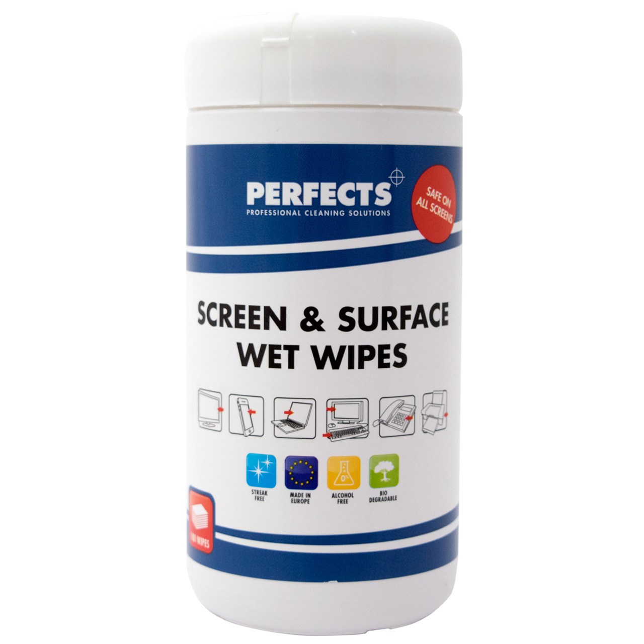 دستمال مرطوب تمیز کننده پرفکتس مدل Screen And Surface بسته 100 عددی