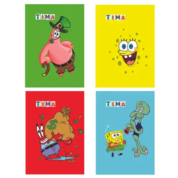 دفتر نقاشی تیما مدل باب اسفنجی به همراه جامدادی مجموعه 5 عددی