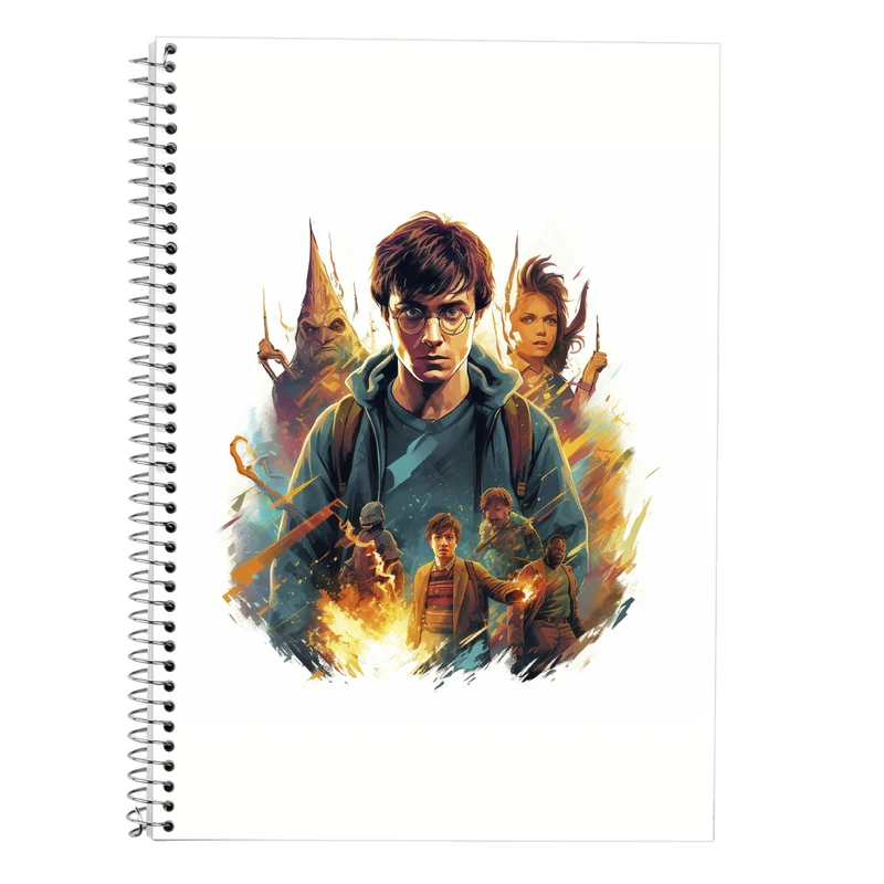 دفتر زبان 50 برگ مدوپد مدل دوخط طرح هری پاتر harrypotter کد DF10261